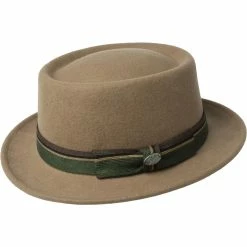 Klaxon - Bailey Round Telescope Crown Wool Hat -fashionablehats Sales Shop H 38349 Tan