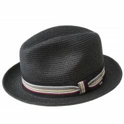 Salem - Bailey Poly Braid Toyo Straw Fedora Hat 23 Salem - Bailey Poly Braid Toyo Straw Fedora Hat -fashionablehats Sales Shop H 81650 BLK 0a