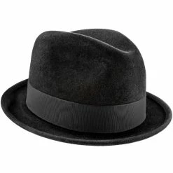 New York - Biltmore Fur Felt Stingy Brim Fedora Hat - BF5747 12 New York - Biltmore Fur Felt Stingy Brim Fedora Hat - BF5747 -fashionablehats Sales Shop H BF5747 BLK 2b