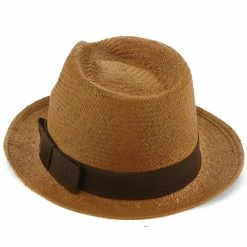 Williamsburg - Brooklyn Toast Straw Pinch Front Fedora Hat - BKN1469 -fashionablehats Sales Shop H BKN1469 TEA 3a