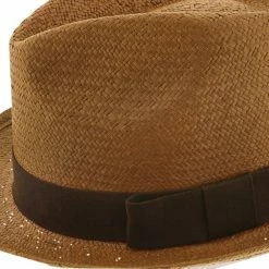 Williamsburg - Brooklyn Toast Straw Pinch Front Fedora Hat - BKN1469 -fashionablehats Sales Shop H BKN1469 TEA 4a