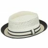 Country Gentleman Noah Polyester Braid Fedora Hat 1 Country Gentleman Noah Polyester Braid Fedora Hat -fashionablehats Sales Shop H CG184 WHTBLK