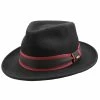 Scala Livingston Black Wool Felt Fedora Hat -fashionablehats Sales Shop H DF221 BLK 0a