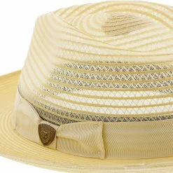 Dobbs Golden Coast Vented Milan Straw Fedora Hat 24 Dobbs Golden Coast Vented Milan Straw Fedora Hat -fashionablehats Sales Shop H DSGDCS 4