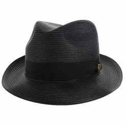 Rosebud - Dobbs Straw Fedora Hat - DSRBUD -fashionablehats Sales Shop H DSRBUD BLK 0a