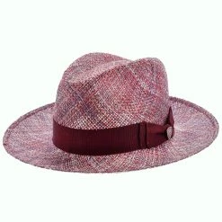 Summertime Stroll - Dobbs Straw Fedora Hat (Limited Edition) -fashionablehats Sales Shop H DSSMTS MAROON 0a