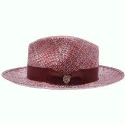 Summertime Stroll - Dobbs Straw Fedora Hat (Limited Edition) -fashionablehats Sales Shop H DSSMTS MAROON 2a