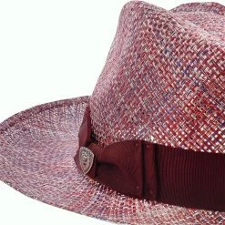 Summertime Stroll - Dobbs Straw Fedora Hat (Limited Edition) -fashionablehats Sales Shop H DSSMTS MAROON 3a