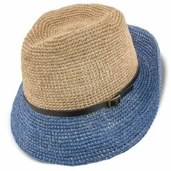 Manu - Scala LR687 Tea Crocheted Raffia Straw Fedora Hat 19 Manu - Scala LR687 Tea Crocheted Raffia Straw Fedora Hat -fashionablehats Sales Shop H LR687 DENM 0a