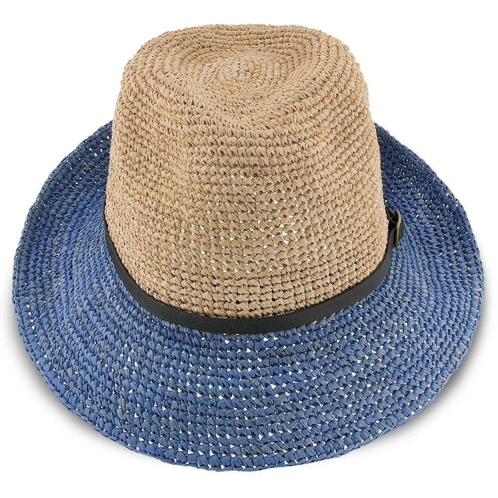Manu - Scala LR687 Tea Crocheted Raffia Straw Fedora Hat 6 Manu - Scala LR687 Tea Crocheted Raffia Straw Fedora Hat - Image 4