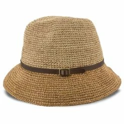 Manu - Scala LR687 Tea Crocheted Raffia Straw Fedora Hat 24 Manu - Scala LR687 Tea Crocheted Raffia Straw Fedora Hat -fashionablehats Sales Shop H LR687 TEA 2a