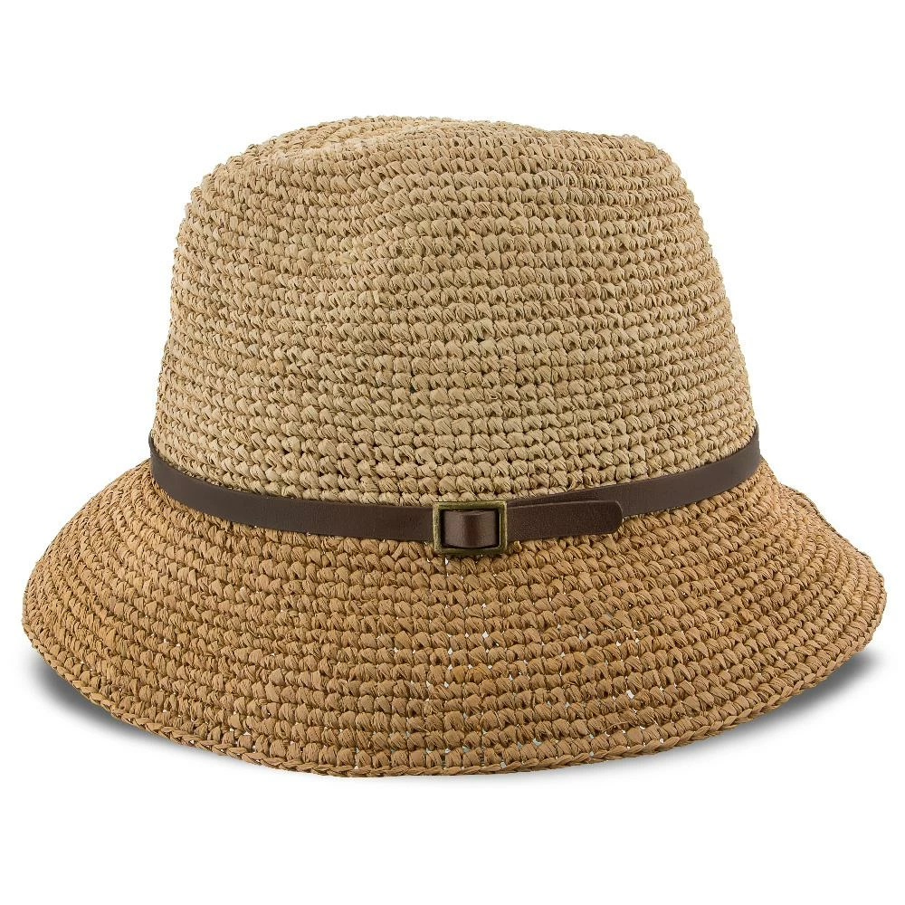 Manu - Scala LR687 Tea Crocheted Raffia Straw Fedora Hat 9 Manu - Scala LR687 Tea Crocheted Raffia Straw Fedora Hat - Image 7