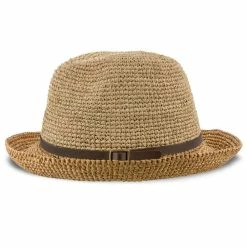 Manu - Scala LR687 Tea Crocheted Raffia Straw Fedora Hat 26 Manu - Scala LR687 Tea Crocheted Raffia Straw Fedora Hat -fashionablehats Sales Shop H LR687 TEA 3a