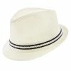 Starboard - Tropical Trends LS208 Paper Braid Straw Fedora Hat W/ Anchor Button Hat Pin -fashionablehats Sales Shop H LS208 BLACK 0