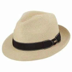 Wyatt - Scala Straw Fedora Hat -fashionablehats Sales Shop H MS397 NAT 0a