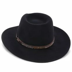 Stetson Linwood Wool Felt Western Hat -fashionablehats Sales Shop H OWLNWD BLK 3a