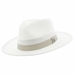 Stacy Adams Max Poly Braid Straw Fedora Hat -fashionablehats Sales Shop H SA691 WHITE 0