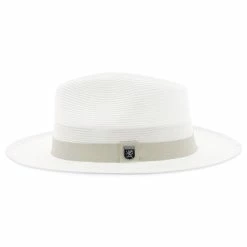 Stacy Adams Max Poly Braid Straw Fedora Hat -fashionablehats Sales Shop H SA691 WHITE 2