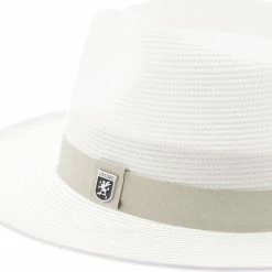 Stacy Adams Max Poly Braid Straw Fedora Hat -fashionablehats Sales Shop H SA691 WHITE 4