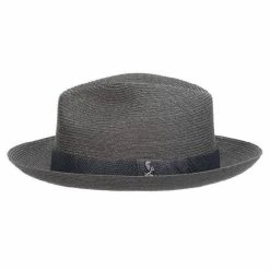 Avant Garde - Santana Natural Hemp Braid Straw Fedora Hat -fashionablehats Sales Shop H SAN715 GREY 2edit