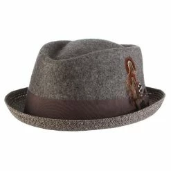 Century - Stacy Adams Wool Felt Fedora Hat With Paper Braid Brim
