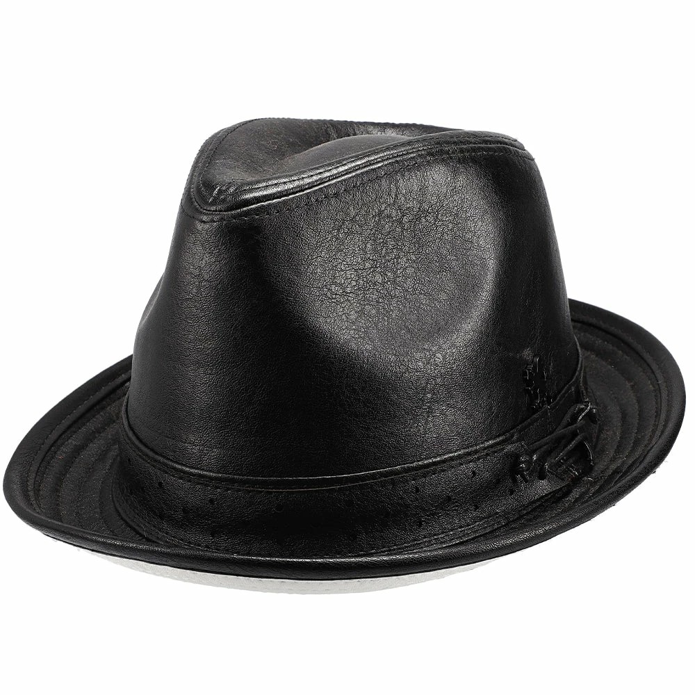 Stacy Adams Halden Vegan Leather Fedora Hat 3 Stacy Adams Halden Vegan Leather Fedora Hat
