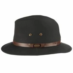 Gable - Stetson Khaki Cotton Blend Water Repellent Safari Hat - STC61 -fashionablehats Sales Shop H STC61 BLK 1