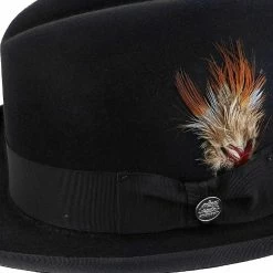 Homburg - Stetson Fur Felt Homburg Hat - TFHOMBB -fashionablehats Sales Shop H TFHOMBB BLK 4g