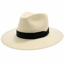 Santa Monica - Stetson Natural Wide Brim Shantung Straw Fedora Hat -fashionablehats Sales Shop H TSSTMOK NAT 0a