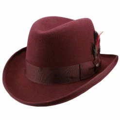 Dashing - Scala WF545 Wool Felt Homburg Hat 28 Dashing - Scala WF545 Wool Felt Homburg Hat -fashionablehats Sales Shop H WF545 BURG 0a