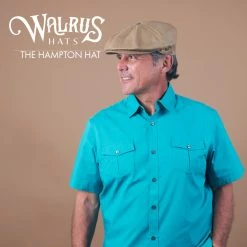 Hampton - Walrus Hats Sand Linen 8 Panel Newsboy Cap -fashionablehats Sales Shop H3002 TAN mo m2