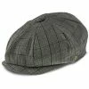 Innovator - Walrus Hats Grey Plaid Polyester 8 Panel Newsboy Cap -fashionablehats Sales Shop H3006 PLGY