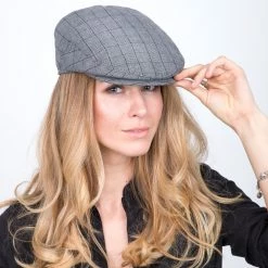 Director - Walrus Hats Grey Plaid Polyester Ivy Cap -fashionablehats Sales Shop H3013 GR mo f1