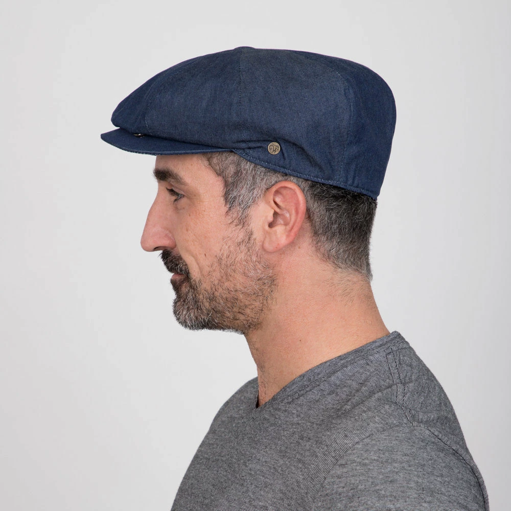 Denim Eight - Walrus Hats Navy Cotton 8 Panel Newsboy Cap 11 Denim Eight - Walrus Hats Navy Cotton 8 Panel Newsboy Cap - Image 9