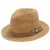 Paradise - Walrus Hats Natural Raffia Straw Fedora Hat W/ Braided Band -fashionablehats Sales Shop H4002 NATBRD
