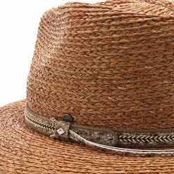 South Beach - Walrus Hats Natural Raffia Straw Fedora Hat -fashionablehats Sales Shop H4003 NATBRN 4c
