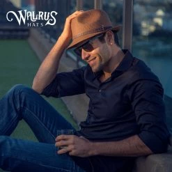 Driftwood - Walrus Hats Brown Paper Braid Straw Fedora Hat -fashionablehats Sales Shop H4006 BRN mo m1