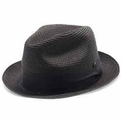 Peninsula - Walrus Hats Straw Fedora Hat W/ Band -fashionablehats Sales Shop H4007 BLK 1c