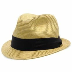 Peninsula - Walrus Hats Straw Fedora Hat W/ Band -fashionablehats Sales Shop H4007 NATBLK 0c