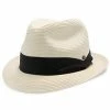 Peninsula - Walrus Hats Straw Fedora Hat W/ Band 1 Peninsula - Walrus Hats Straw Fedora Hat W/ Band -fashionablehats Sales Shop H4007 WHITE