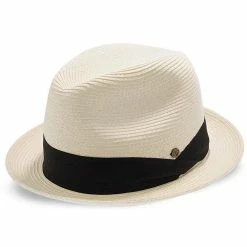 Peninsula - Walrus Hats Straw Fedora Hat W/ Band -fashionablehats Sales Shop H4007 WHITE 1c