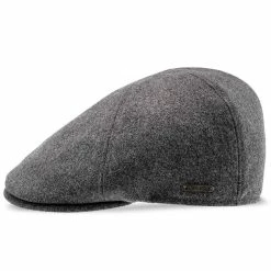 Walrus Hats Luxe Grand Master Wool Duckbill Flat Cap -fashionablehats Sales Shop H6022 6018GRY 3a