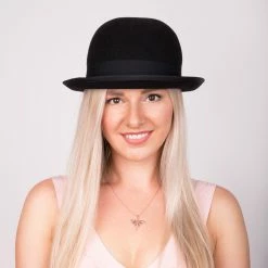 The Legend - Walrus Hats Black Wool Felt Bowler Hat - H7003 32 The Legend - Walrus Hats Black Wool Felt Bowler Hat - H7003 -fashionablehats Sales Shop H7003 BLK mo f3