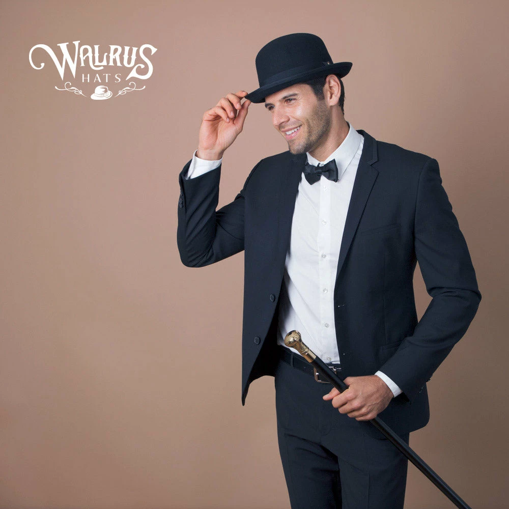 The Legend - Walrus Hats Black Wool Felt Bowler Hat - H7003 16 The Legend - Walrus Hats Black Wool Felt Bowler Hat - H7003 - Image 14