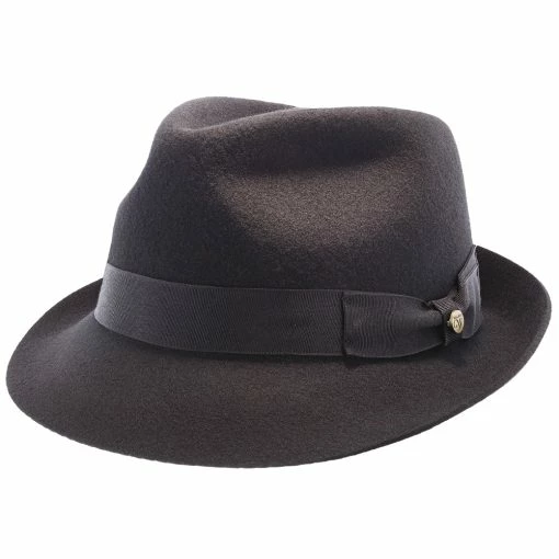 Triumph - Walrus Hats Grey Wool Felt Trilby Hat - H7004 -fashionablehats Sales Shop H7004 BLK 0a