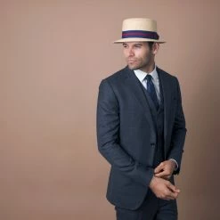 Classic - Walrus Hats Natural Straw Boater Hat - H7005 -fashionablehats Sales Shop H7005 NAT mo m1 v2