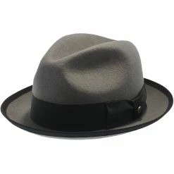 Layover - Walrus Hats Center Dent Wool Felt Fedora Hat -fashionablehats Sales Shop H7023 GY 0a