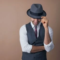 Layover - Walrus Hats Center Dent Wool Felt Fedora Hat -fashionablehats Sales Shop H7023 GY mo m2