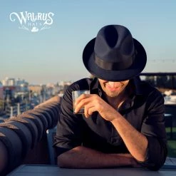 Layover - Walrus Hats Center Dent Wool Felt Fedora Hat -fashionablehats Sales Shop H7023 NAVY mo m3