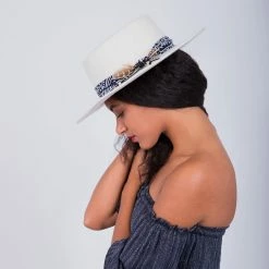West Coast - Walrus Hats White Wool Felt Bolero Hat -fashionablehats Sales Shop H7027 WHT mo f2 v2